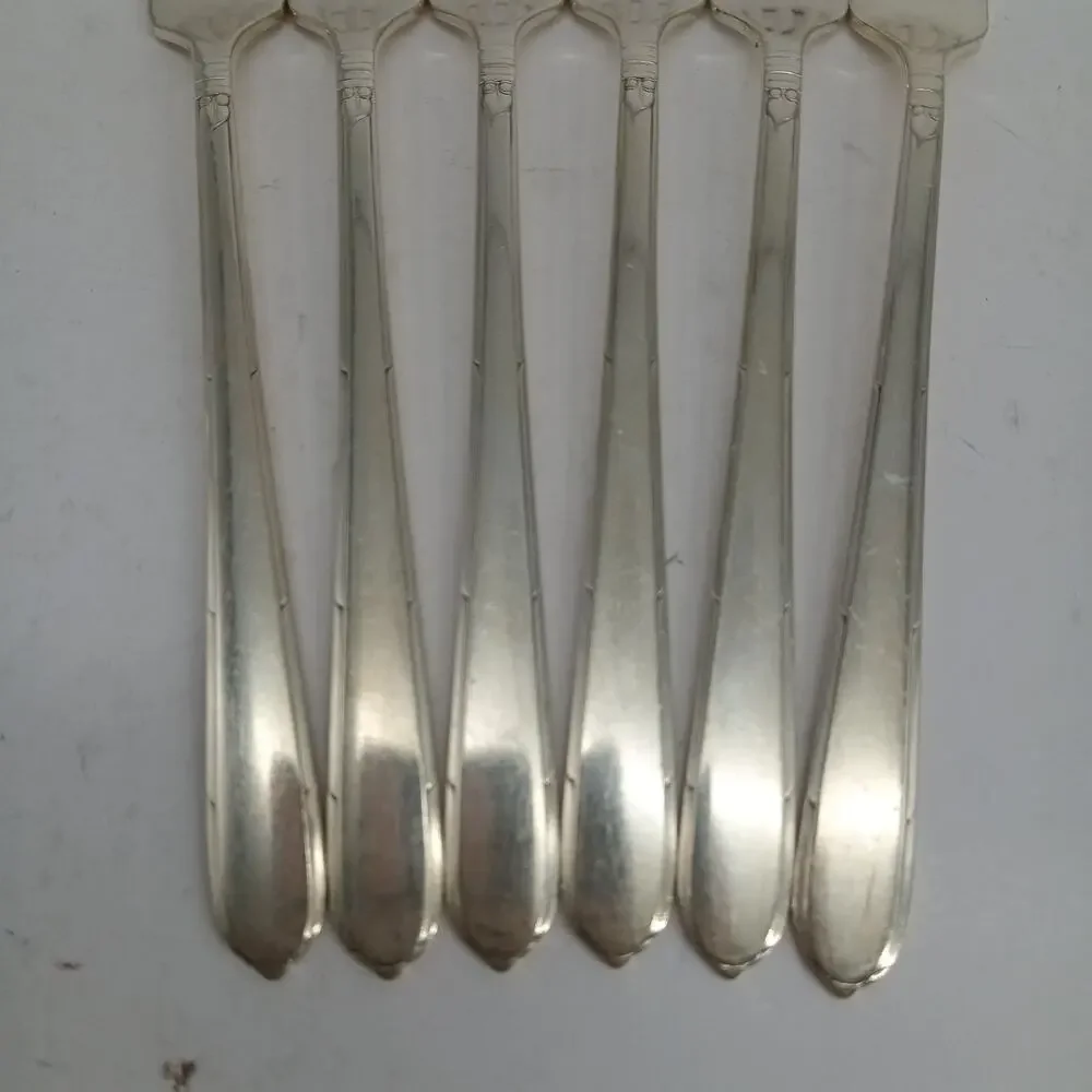 6X DF Oneida Community BERKLEY SQUARE Silverplate Dinner Forks Flatware
